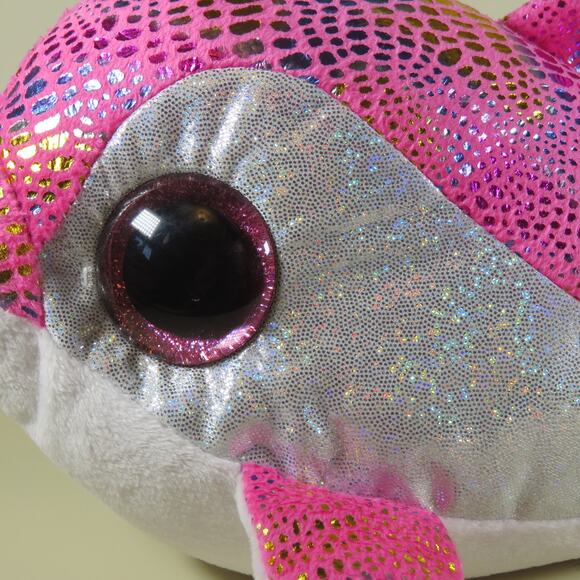 Ty Beanie Boos Sparkles Pink Dolphin Plush Glitter Eyes Plush Stuffed Animal Toy - Picture 14 of 16